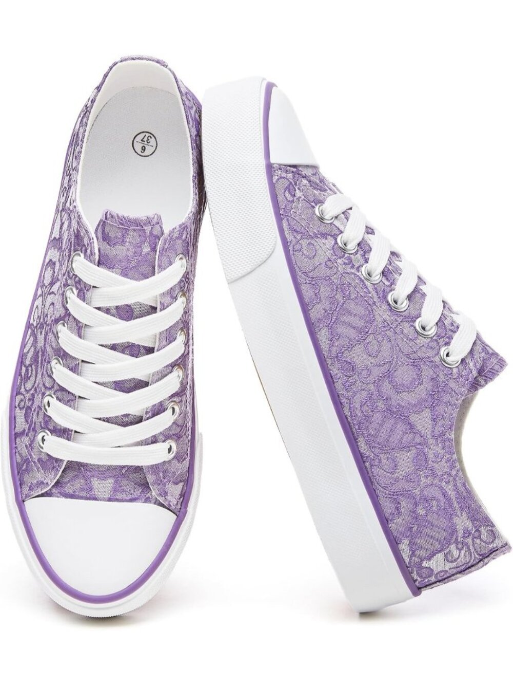 Women's Purple Stylish Low top Canvas Comfortable Casual Fashion Walking Sneaker